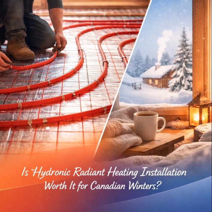 hydronic floor heating installation