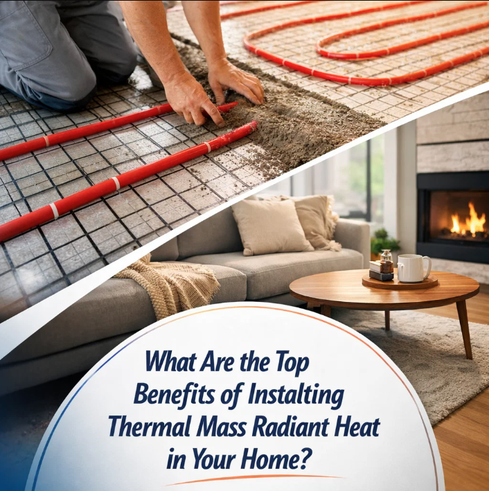 thermal mass floor heating installation