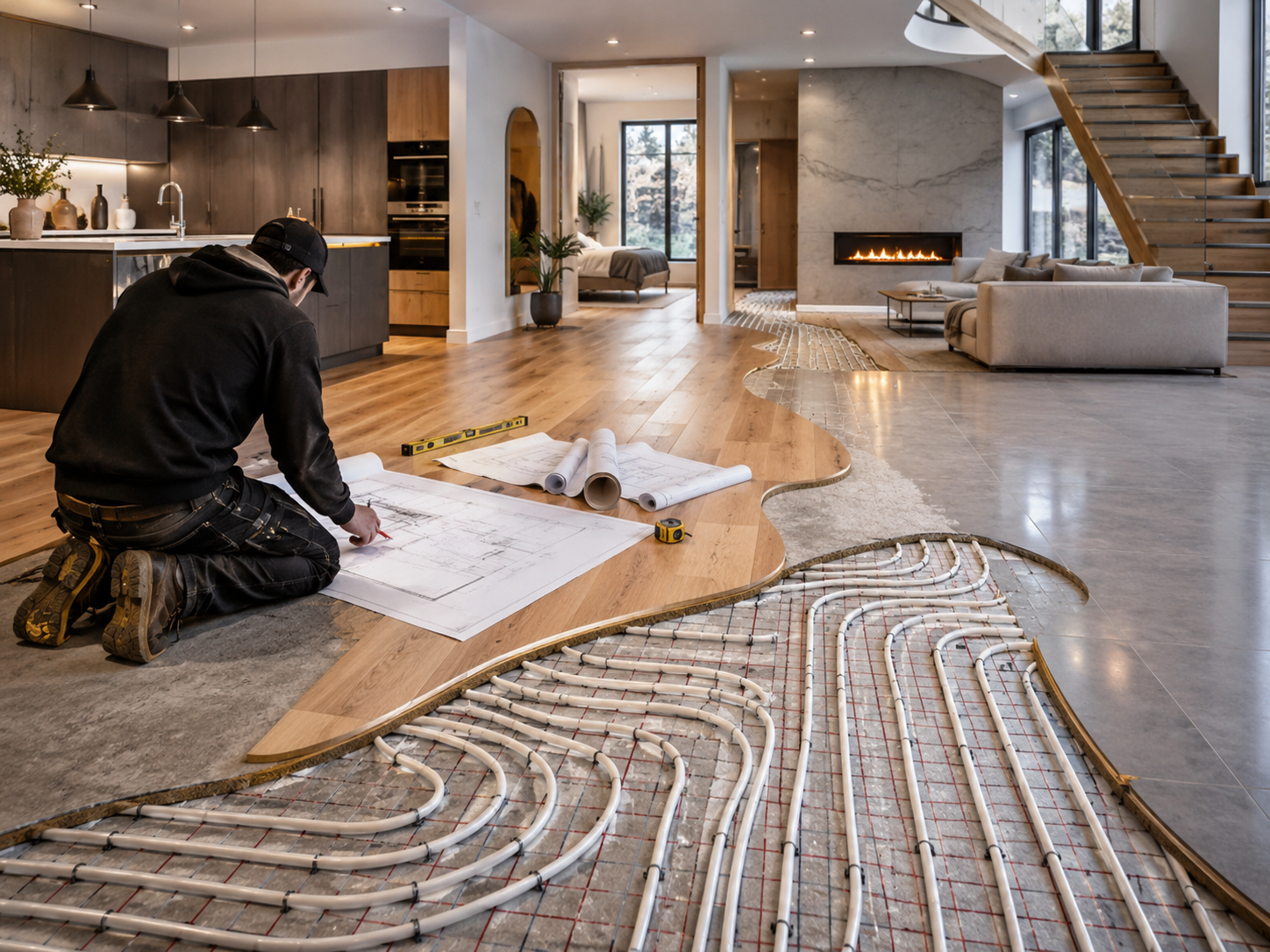 hydronic driveway heating installation Ontario